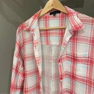 EUC Sanctuary woven cotton plaid shirt, size S